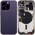 Back Housing W/ Small Pre-Installed Compatible For iPhone 14 Pro (International Version) (No Logo) (Aftermarket Plus) (Deep Purple)