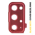 Back Camera Lens With Cover Bezel Ring Compatible For Samsung Galaxy S20 FE 4G / 5G (Cloud Red)